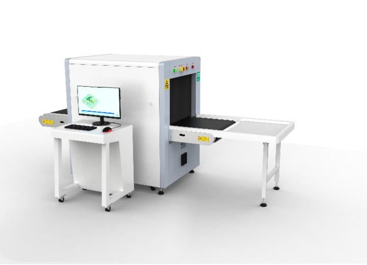 X-Ray bagaj tarama cihazı – giriş noktalarında çanta ve paketleri taramak için kullanılan yüksek çözünürlüklü X-Ray güvenlik sistemi. | -Ray baggage scanner – high-resolution X-Ray security system used for scanning bags and parcels at entry points.
