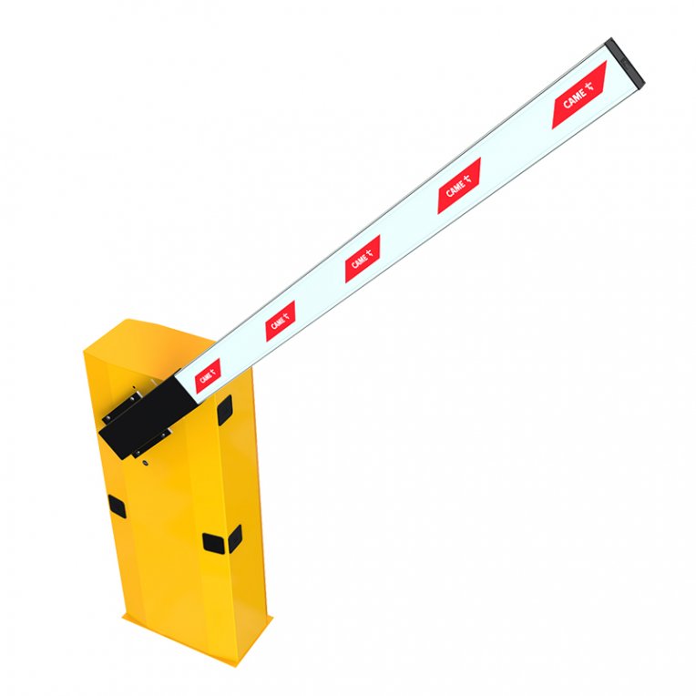 PL 6000 barrier gate system – automatic boom barrier used for controlled vehicle access at parking lots and residential entrances. PL 6000 bariyer geçiş sistemi – otopark ve site girişlerinde araçların kontrollü geçişini sağlamak için kullanılan otomatik kollu bariyer.